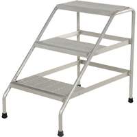 Aluminum Step Stand, 3 Step(s), 22-13/16" W x 34-9/16" L x 30" H, 500 lbs. Capacity Industrial Sales