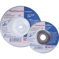Meule Saitech Ultimate Performance, 4" x 1/4", Arbre 3/8", Oxyde d'aluminium, Type 27 Industrial Sales