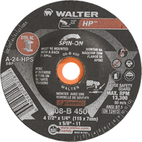 Meule HP vissable, 4-1/2" x 1/4", Arbre de 5/8"-11, Type 27S Industrial Sales