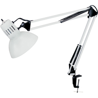 Swing Arm Clamp-On Desk Lamps, 100 W, Incandescent, C-Clamp, 36" Neck, White Industrial Sales