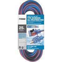 Arctic Blue Extension Cord, All-Weather, SJEOW, 14/3 AWG, 15 A, 25' Industrial Sales