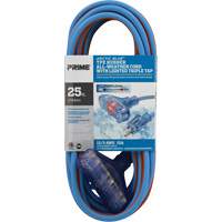 Arctic Blue TPE-Rubber Extension Cord, All-Weather, SJEOW, 12/3 AWG, 15 A, 3 Outlet(s), 25' Industrial Sales