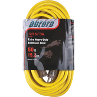 Vinyl Extension Cord with Light Indicator, Outdoor, SJTOW, 12/3 AWG, 15 A, 50' Industrial Sales
