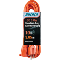 Cordon rallonge, Int&eacute;rieur/ext&eacute;rieur, SJTW, AWG 16/3, 13 A, 10' Industrial Sales