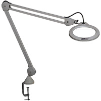 Magnifying Lamp, 5 Diopter, LED Light, 45" Arm, C-Clamp, Grey Industrial Sales