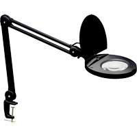 Adjustable Magnifier Lamp, 5 Diopter, LED Light, 47" Arm, C-Clamp, Black Industrial Sales