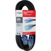 Cordon rallonge All-Rubber, Ext&eacute;rieur, SJOOW, AWG 14/3, 15 A, 25' Industrial Sales