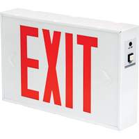 Exit Sign, LED, Battery Operated/Hardwired, 12-1/5" L x 7-1/2" W, English Industrial Sales