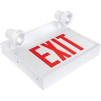 Exit Sign with Security Lights, LED, Battery Operated/Hardwired, 12-1/10" L x 11" W, English Industrial Sales