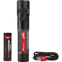 1100L Twist Focus Flashlight, LED, 1100 Lumens, Rechargeable Batteries Industrial Sales