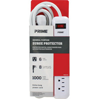 Surge Protector, 6 Outlets, 1000 J, 1875 W, 8' Cord Industrial Sales