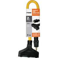 Triple Tap Adapter, Outdoor, STW, 12/3 AWG, 15 A, 3 Outlet(s), 2' Industrial Sales