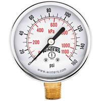 Economy Pressure Gauge, 2-1/2" , 0 - 160 psi, Bottom Mount, Analogue Industrial Sales